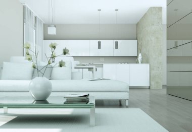 Modern parlak düz iç tasarım kanepeler