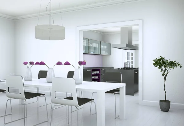 Дизайн интерьера столовой в современных апартаментах — стоковое фото