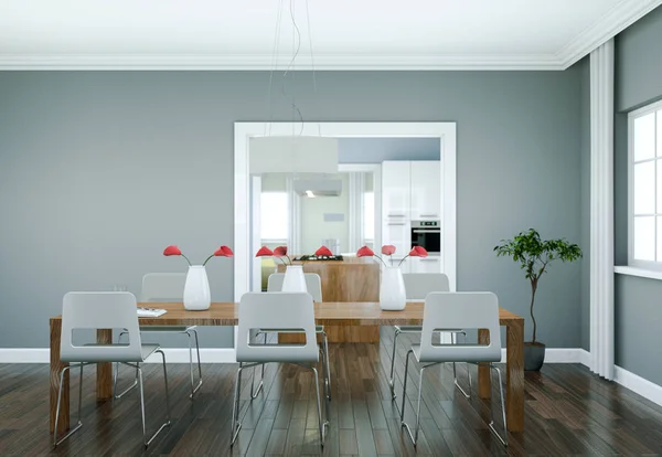 Dining room interior design in modern appartment — Stock Photo, Image