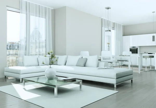 Modernes helles, flaches Interieur mit Sofas — Stockfoto