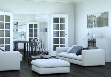 modern iç tasarıma daire