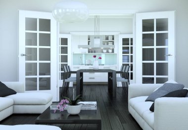 modern iç tasarıma daire