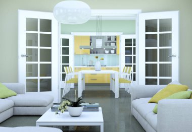 modern iç tasarıma daire