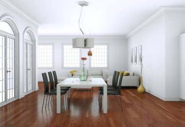 Yemek odası iç tasarım modern daire içinde