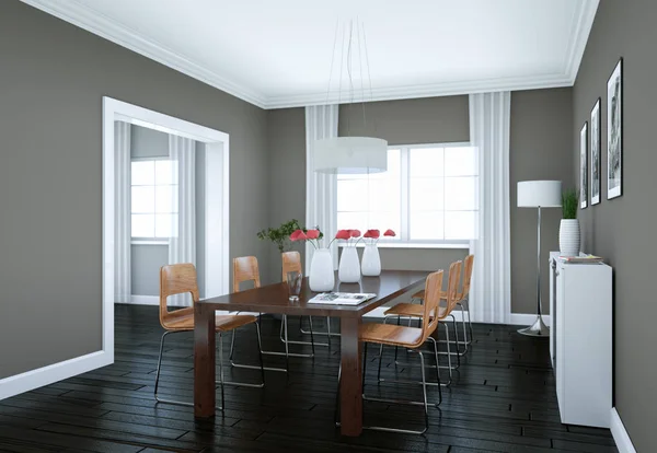 Dining room interior design in modern appartment — Stock Photo, Image