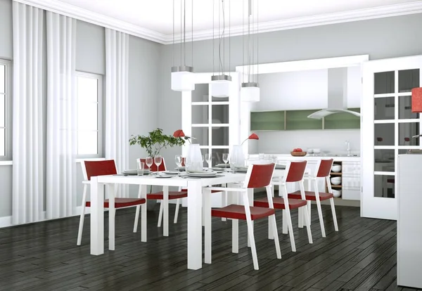 Salle à manger design intérieur dans un appartement moderne — Photo
