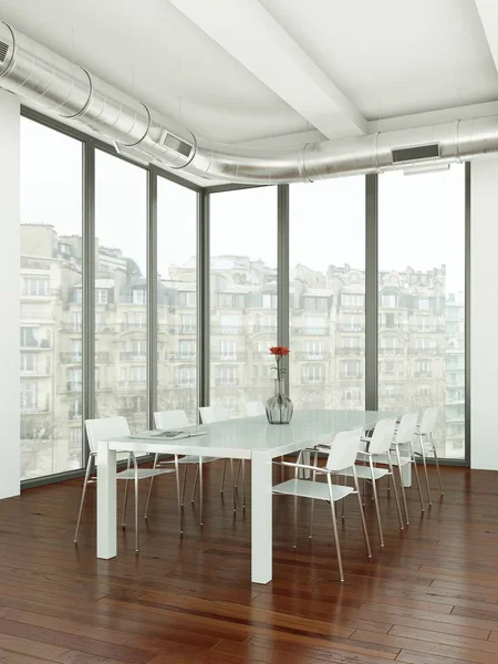 Projektowanie wnętrz jadalni w nowoczesny apartament — Zdjęcie stockowe