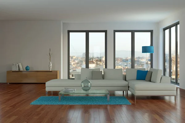 Modernes Wohnzimmerdesign mit Betonwand — Stockfoto