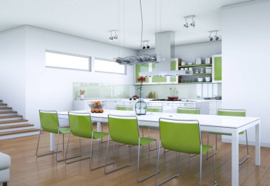 Yemek odası iç tasarım modern daire içinde