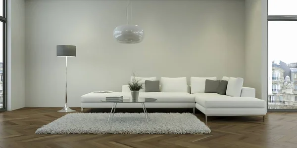 Modernes weißes Wohnzimmerdesign — Stockfoto