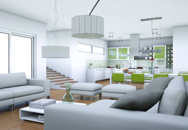 Moderne lichte interieur design appartement — Stockfoto