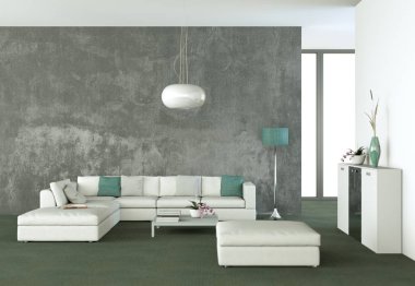 Beyaz kanepe ve tablo ile parlak Oda