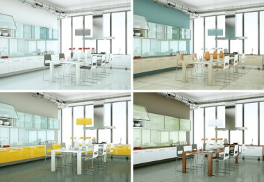 güzel bir tasarım ile modern mutfak dört renk değişme miktarı