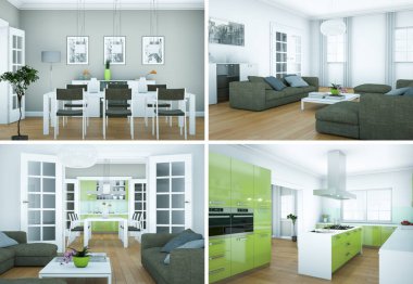 Modern iç çatı tasarım dört kez bakıldı