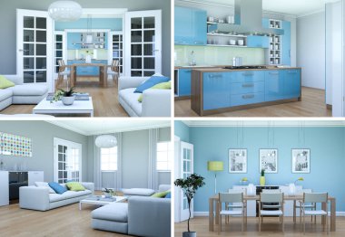 Modern iç çatı tasarım dört kez bakıldı