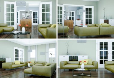 Modern iç çatı tasarım dört kez bakıldı