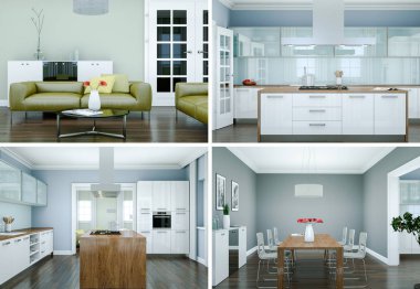 Modern iç çatı tasarım dört kez bakıldı