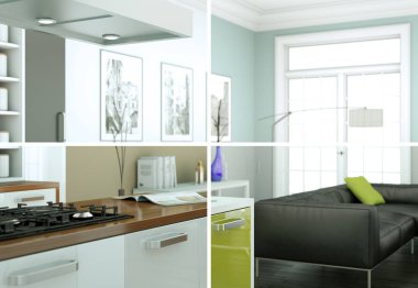 Bölünmüş renk değişimleri modern loft iç tasarım