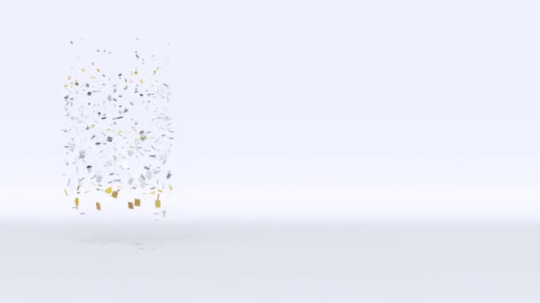 Beyaz zemin üzerinde üç kutu boyuttaki animasyon — Stok video