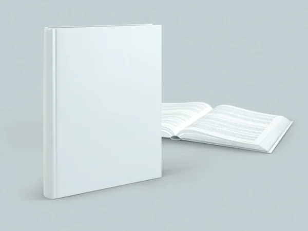 Blank hard cover book template on blank background — Stock Photo, Image