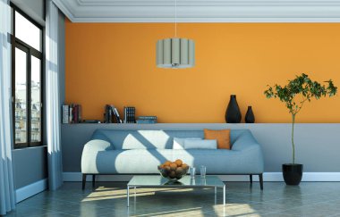 İç tasarım parlak oda kanepe