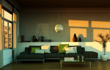 İç tasarım modern oda kanepe