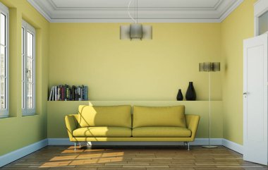 İç tasarım modern parlak oda kanepe