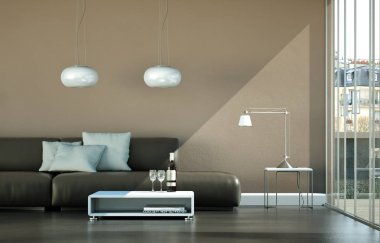 İç tasarım modern parlak oda kanepe