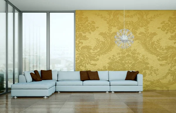 Inneneinrichtung modernes helles Zimmer mit weißem Sofa — Stockfoto