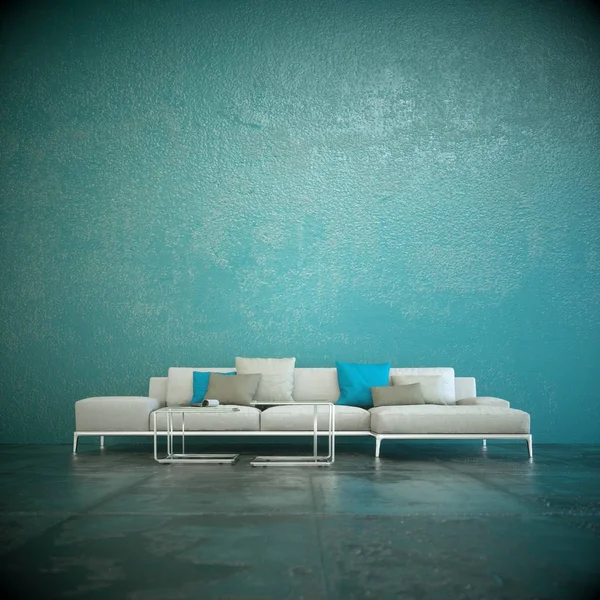 İç tasarım modern parlak oda beyaz kanepe