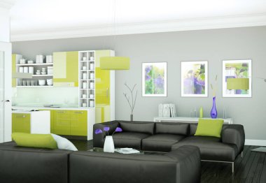 modern iç tasarıma daire