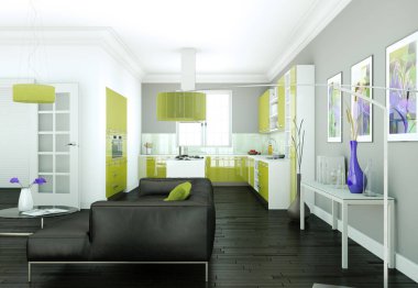 modern iç tasarıma daire