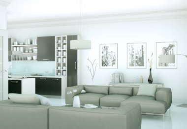 modern iç tasarıma daire