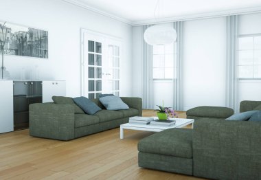 modern iç tasarıma appartment 3d çizim