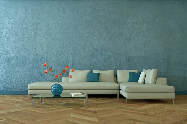 İç tasarım modern parlak oda beyaz kanepe