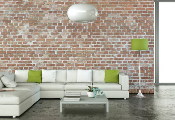 Inneneinrichtung modernes helles Zimmer mit weißem Sofa — Stockfoto