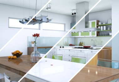 Bölünmüş renk değişimleri modern loft iç tasarım