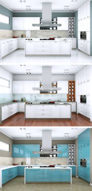 Üç renk değişimleri modern loft iç tasarım