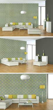 Modern iç çatı tasarım üç kez bakıldı