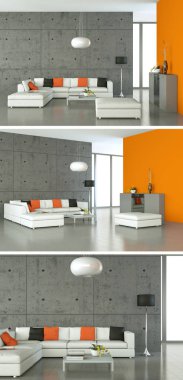 Modern iç çatı tasarım üç kez bakıldı