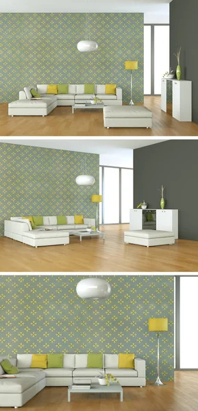 Modern iç çatı tasarım üç kez bakıldı