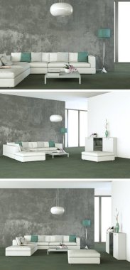 Modern iç çatı tasarım üç kez bakıldı