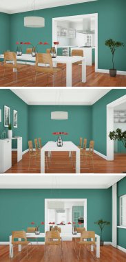 Modern iç çatı tasarım üç kez bakıldı