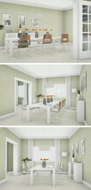 Modern iç çatı tasarım üç kez bakıldı