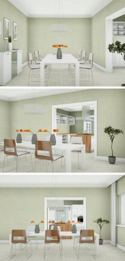 Modern iç çatı tasarım üç kez bakıldı