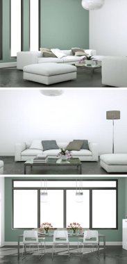 Modern iç çatı tasarım üç kez bakıldı