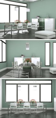 Modern iç çatı tasarım üç kez bakıldı