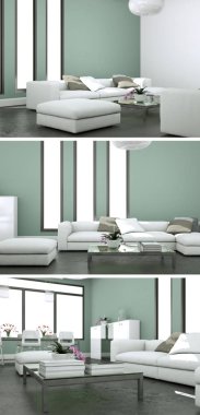 Modern iç çatı tasarım üç kez bakıldı