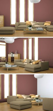 Modern iç çatı tasarım üç kez bakıldı