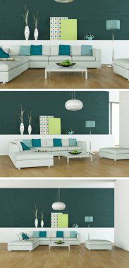 Modern iç çatı tasarım üç kez bakıldı